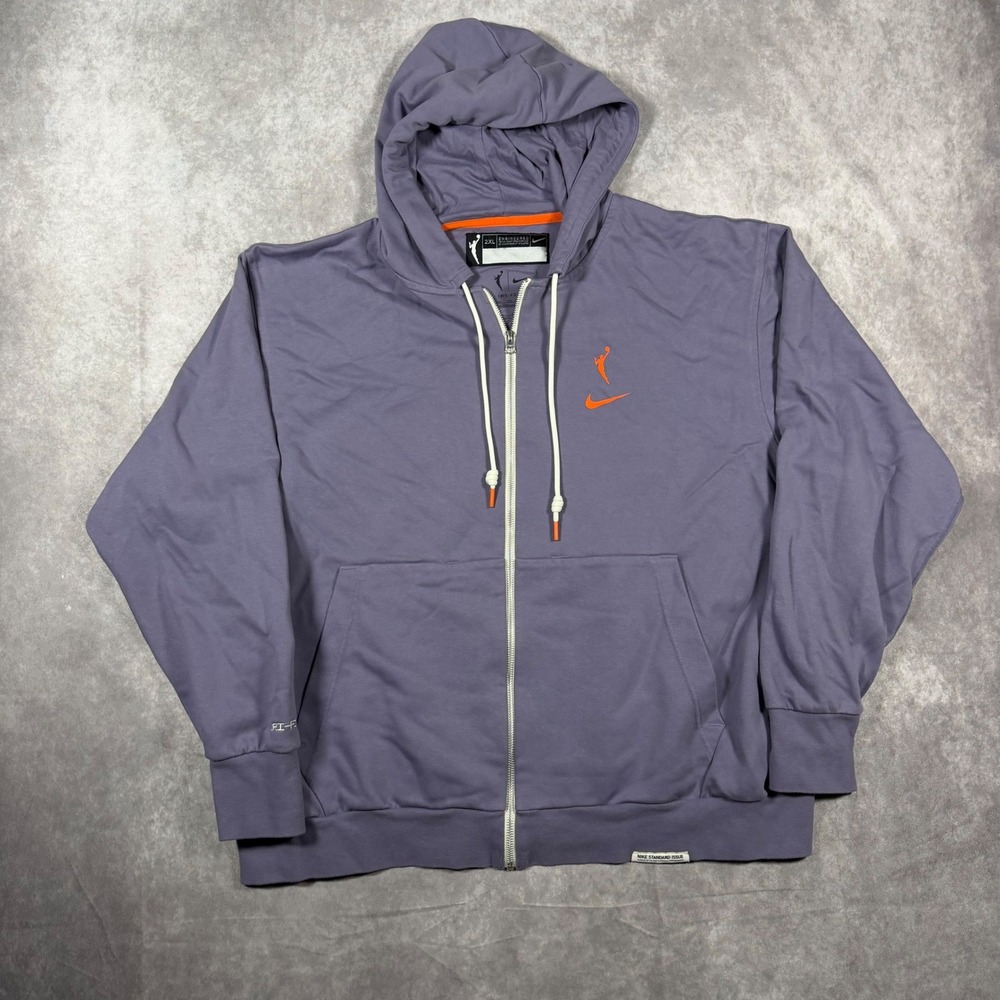 Nike Standard Issue Dri-FIT Full Zip Hoodie Mens 2XL Purple Orange French Terry